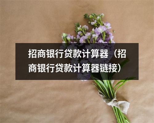 招商银行贷款计算器(招商银行贷款计算器链接)