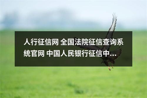 人行征信网 全国法院征信查询系统官网 中国人民银行征信中心官网查询