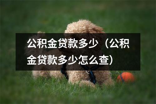 公积金贷款多少(公积金贷款多少怎么查)