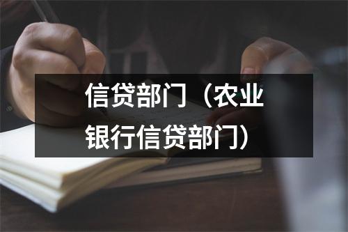 信贷部门（农业银行信贷部门）