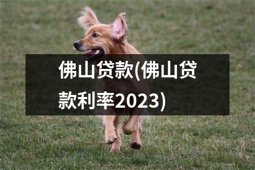 佛山贷款(佛山贷款利率2023)