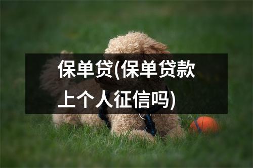 保单贷(保单贷款上个人征信吗)