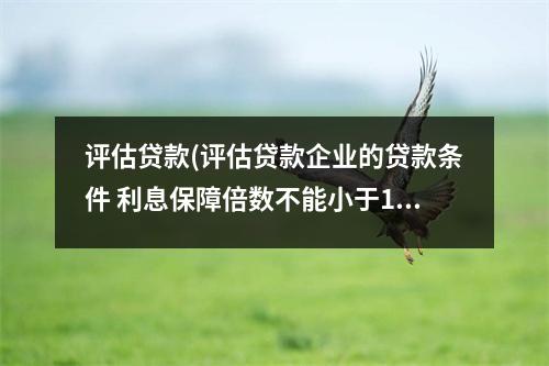 评估贷款(评估贷款企业的贷款条件 利息保障倍数不能小于1)