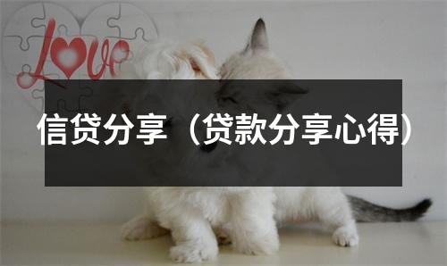 信贷分享（贷款分享心得）