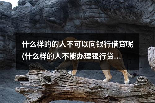 什么样的的人不可以向银行借贷呢(什么样的人不能办理银行贷款)