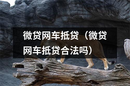 微贷网车抵贷（微贷网车抵贷合法吗）