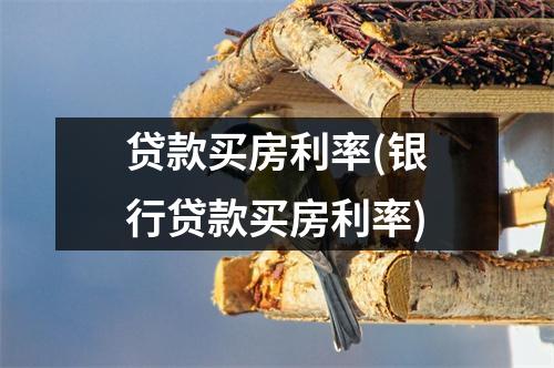 贷款买房利率(银行贷款买房利率)