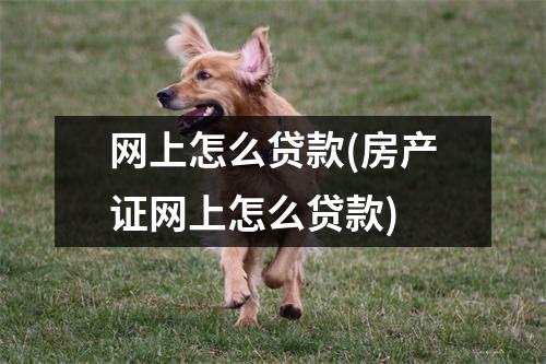 网上怎么贷款(房产证网上怎么贷款)