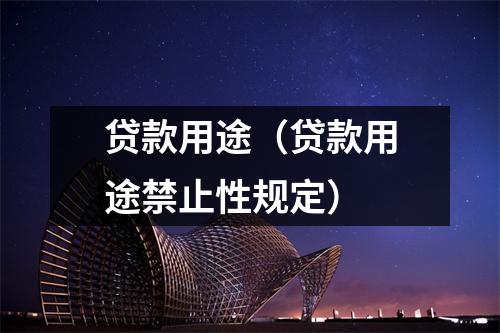 贷款用途（贷款用途禁止性规定）