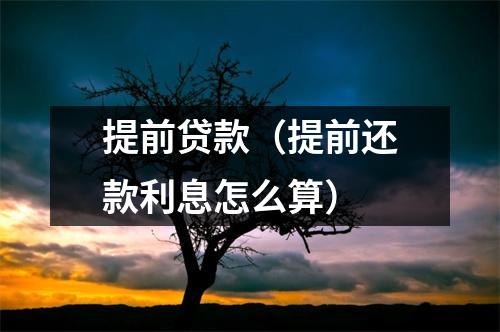提前贷款（提前还款利息怎么算）