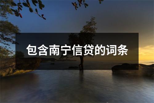 包含南宁信贷的词条