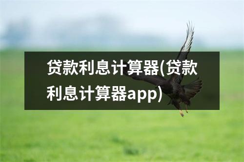 贷款利息计算器(贷款利息计算器app)