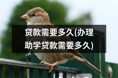 贷款需要多久(办理助学贷款需要多久)