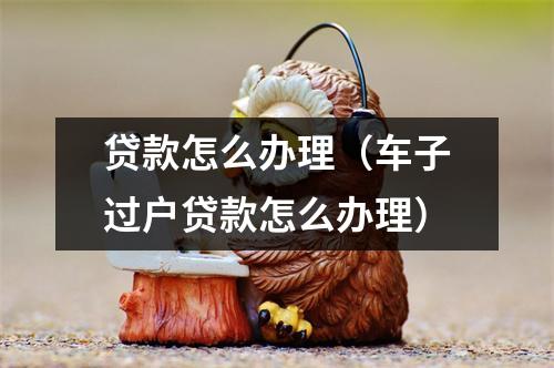 贷款怎么办理（车子过户贷款怎么办理）