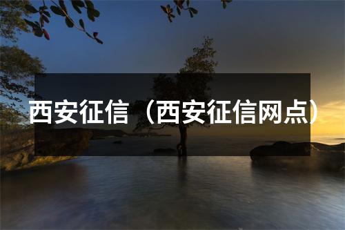 西安征信（西安征信网点）