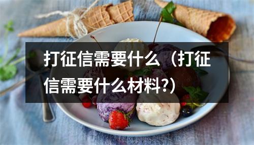 打征信需要什么（打征信需要什么材料?）