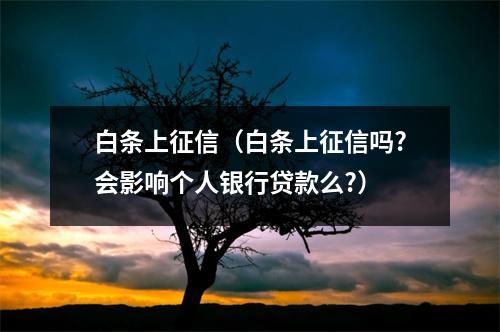白条上征信（白条上征信吗?会影响个人银行贷款么?）