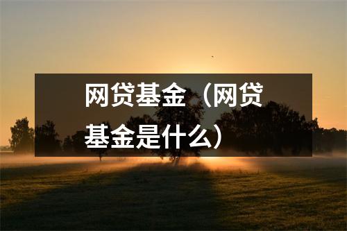 网贷基金(网贷基金是什么)