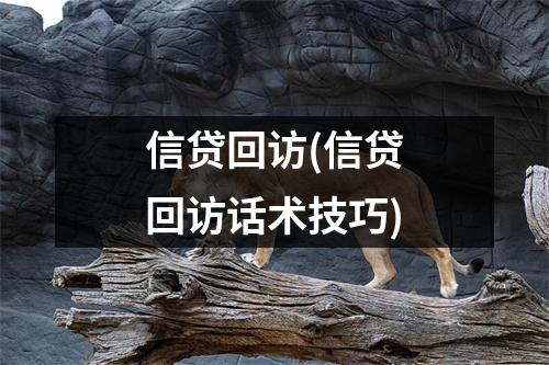 信贷回访(信贷回访话术技巧)