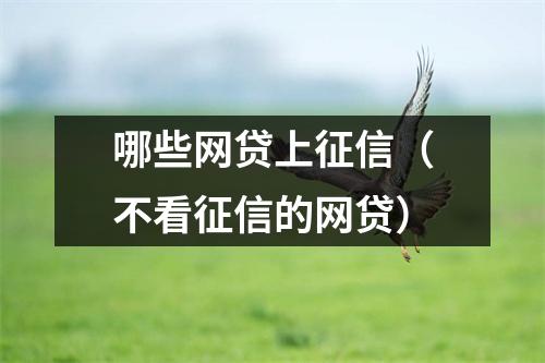 哪些网贷上征信（不看征信的网贷）