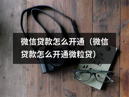 微信贷款怎么开通（微信贷款怎么开通微粒贷）