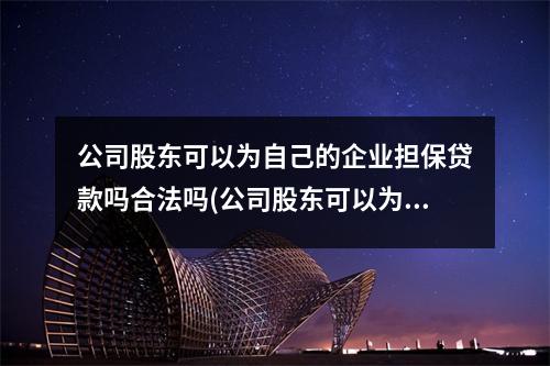 公司股东可以为自己的企业担保贷款吗合法吗(公司股东可以为自己的企业担保贷款吗安全吗)