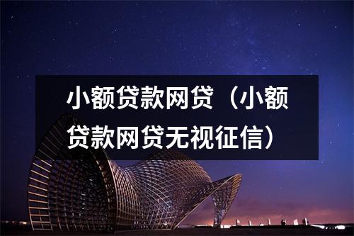小额贷款网贷（小额贷款网贷无视征信）