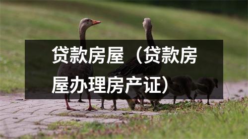 贷款房屋(贷款房屋办理房产证)