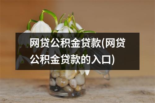 网贷公积金贷款(网贷公积金贷款的入口)