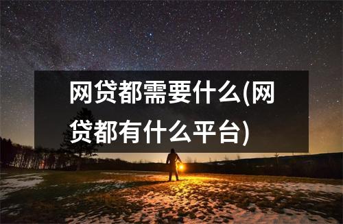 网贷都需要什么(网贷都有什么平台)