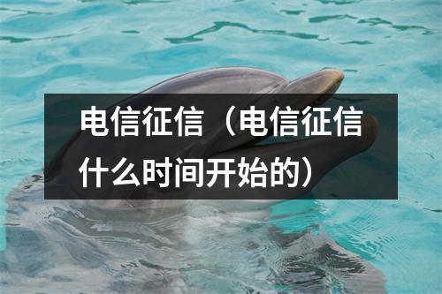 电信征信（电信征信什么时间开始的）