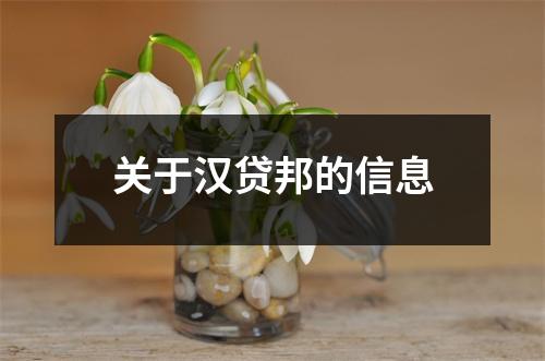 关于汉贷邦的信息