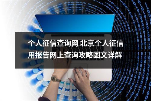 个人征信查询网 北京个人征信用报告网上查询攻略图文详解