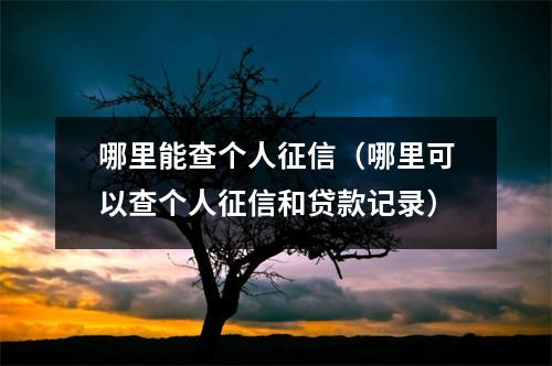 哪里能查个人征信（哪里可以查个人征信和贷款记录）