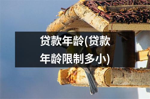 贷款年龄(贷款年龄限制多小)
