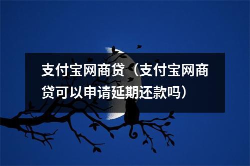 支付宝网商贷（支付宝网商贷可以申请延期还款吗）