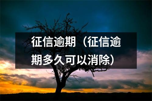 征信逾期（征信逾期多久可以消除）