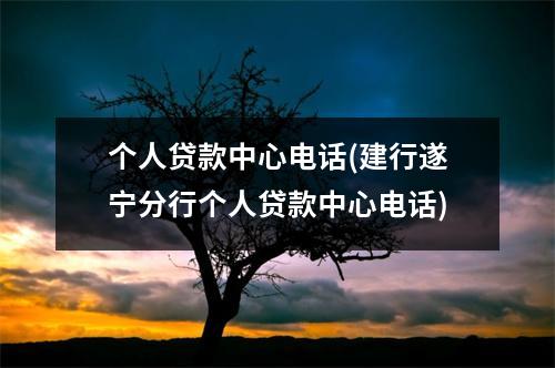 个人贷款中心电话(建行遂宁分行个人贷款中心电话)
