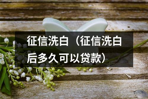 征信洗白(征信洗白后多久可以贷款)