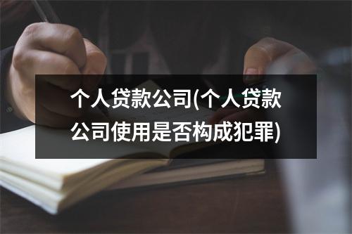 个人贷款公司(个人贷款公司使用是否构成犯罪)