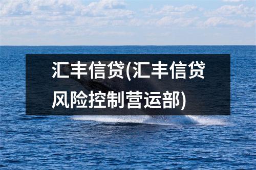 汇丰信贷(汇丰信贷风险控制营运部)