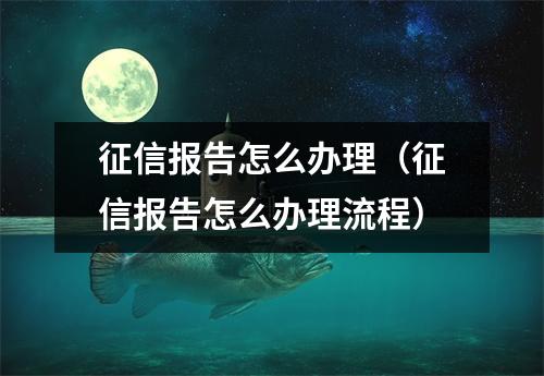 征信报告怎么办理（征信报告怎么办理流程）