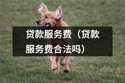 贷款服务费（贷款服务费合法吗）