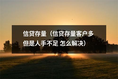 信贷存量(信贷存量客户多 但是人手不足 怎么解决)