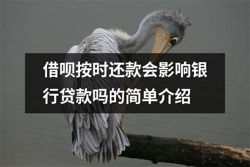 借呗按时还款会影响银行贷款吗的简单介绍