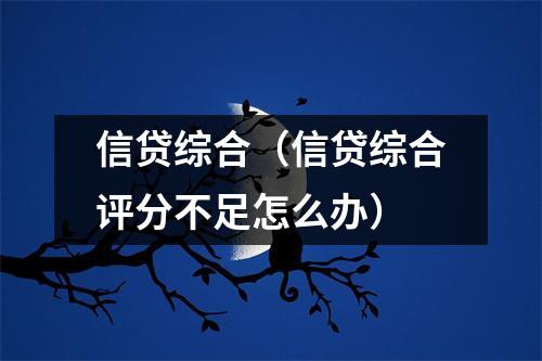 信贷综合（信贷综合评分不足怎么办）