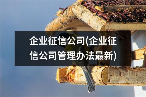 企业征信公司(企业征信公司管理办法最新)