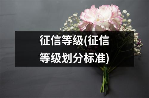 征信等级(征信等级划分标准)