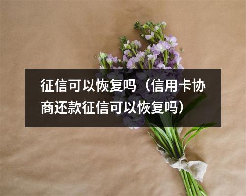 征信可以恢复吗（信用卡协商还款征信可以恢复吗）