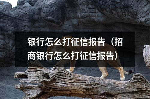 银行怎么打征信报告（招商银行怎么打征信报告）